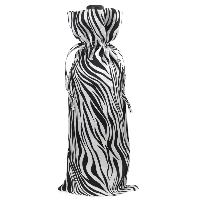 zebra stripe satin favor bags white black 9x14 5 inches 6 pack